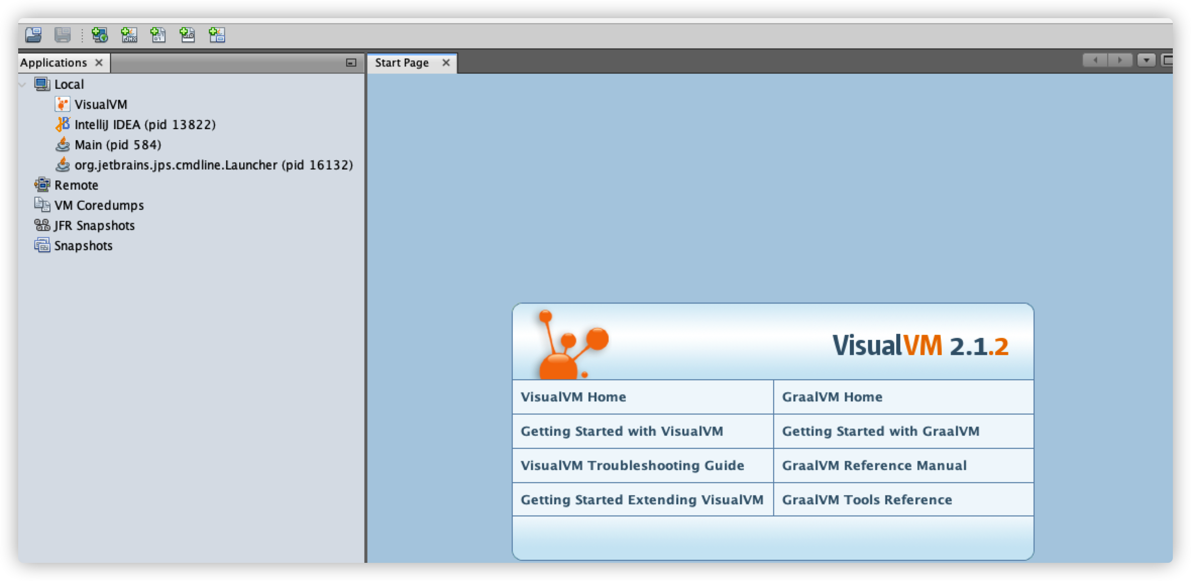  VisualVM主页面